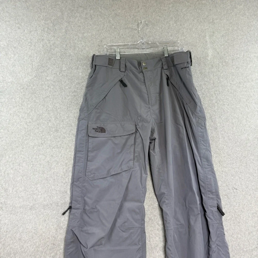 The North Face HyVent Snow Pants Mens Large Grey Waterproof Cargo Ski Snowboard